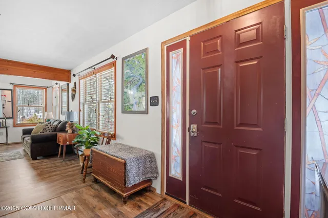 a living room with furniture