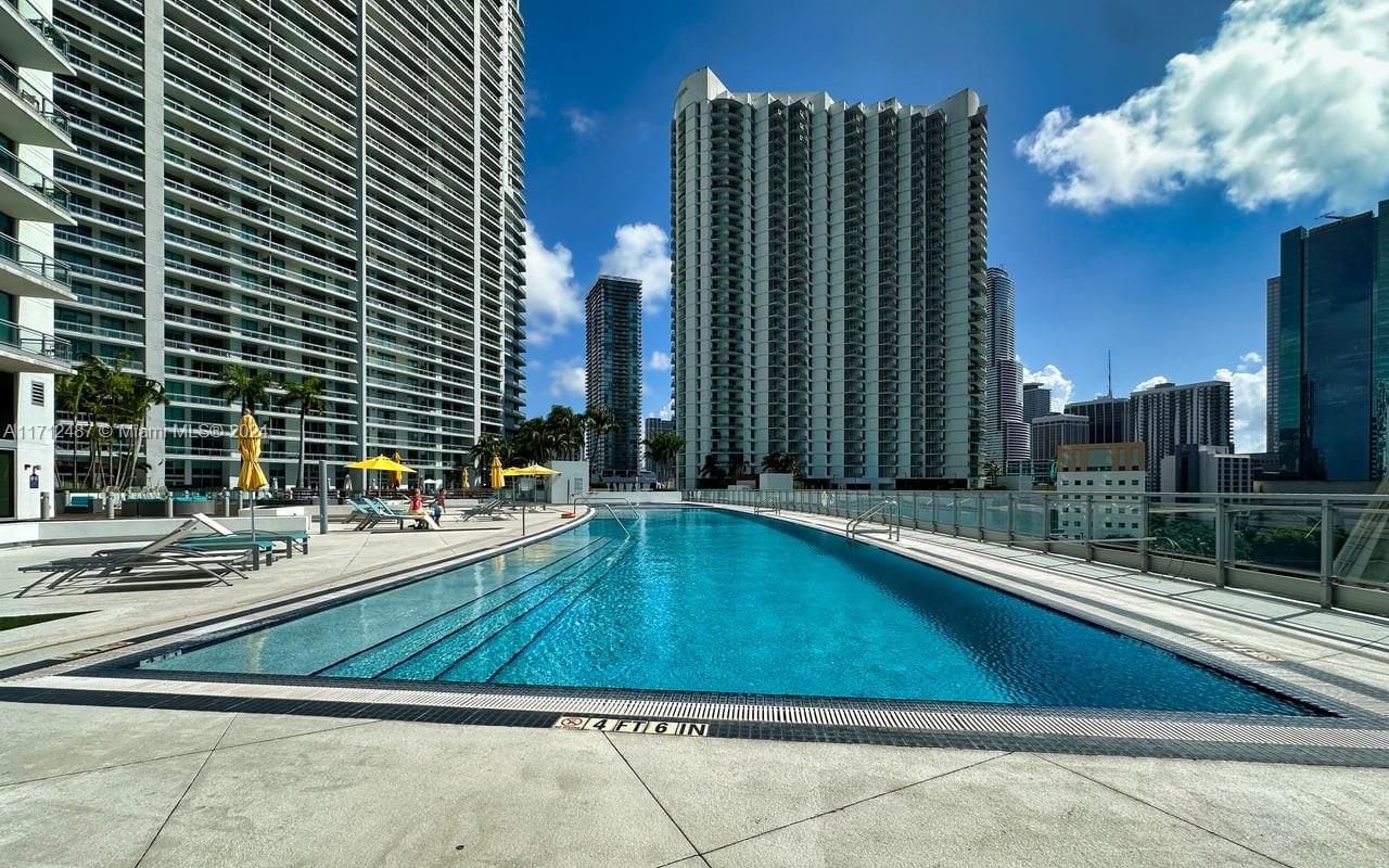 92 Southwest 3rd Street, Unit 4411 Miami, FL 33130 - Photo 13 of 17 a view of swimming pool from a balcony