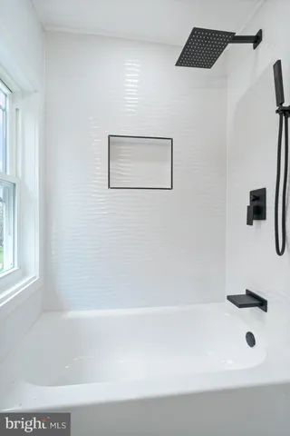 a bathroom with a tub