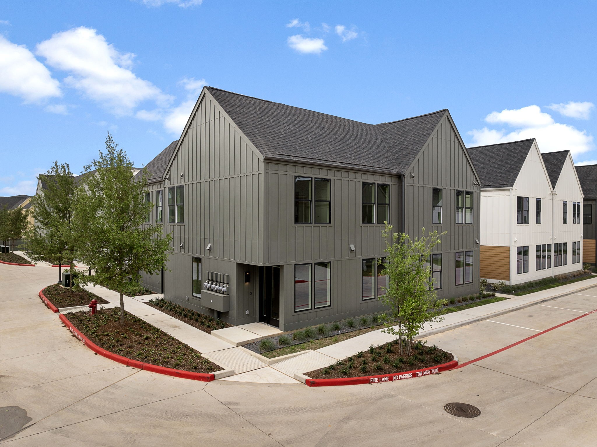 a aerial view of a house with entertaining space