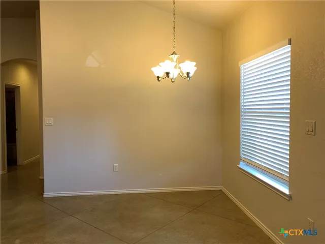 a view of a livingroom with a chandelier