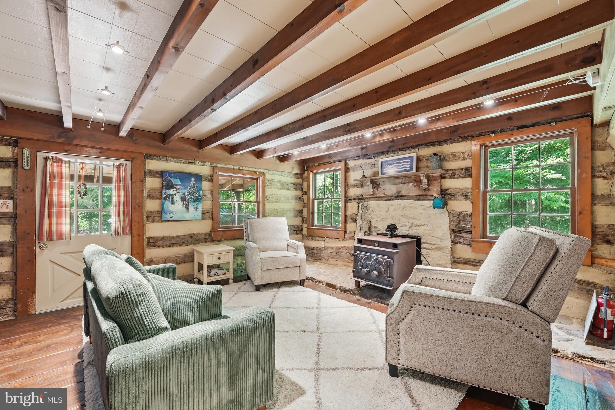 10 Ashby Road Sperryville, VA 22740 - Photo 45 of 70 Guest Cabin on the Hill living room w/ wood stove