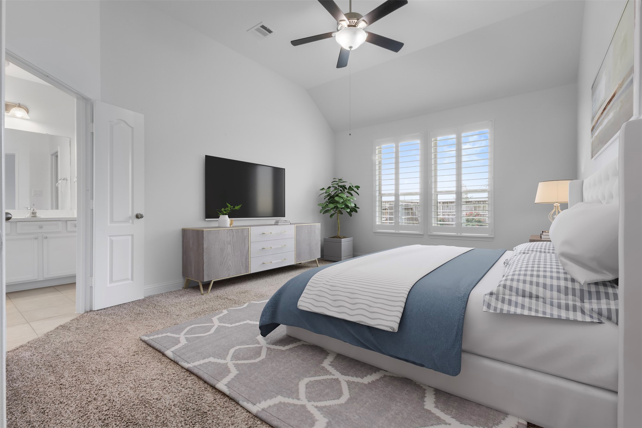 20123 Cascading Falls Boulevard Cypress, TX 77433 - Photo 21 of 41 a bedroom with a large bed and flat tv