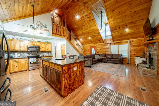 a outdoor space with lots of cabinets