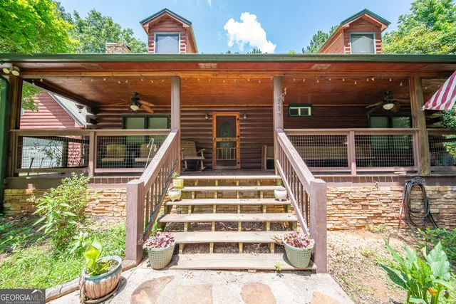 front view of a house with a large windows