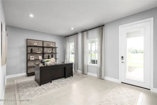 a room with furniture and window