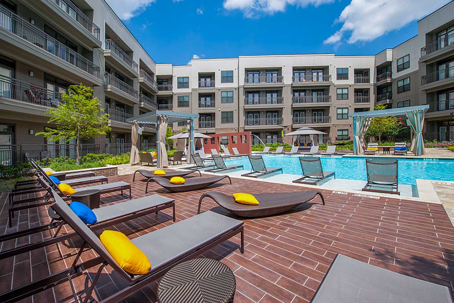 2033 South Gessner Road, Unit 4312 Houston, TX 77063 - Photo 11 of 25 a swimming pool with outdoor seating and yard