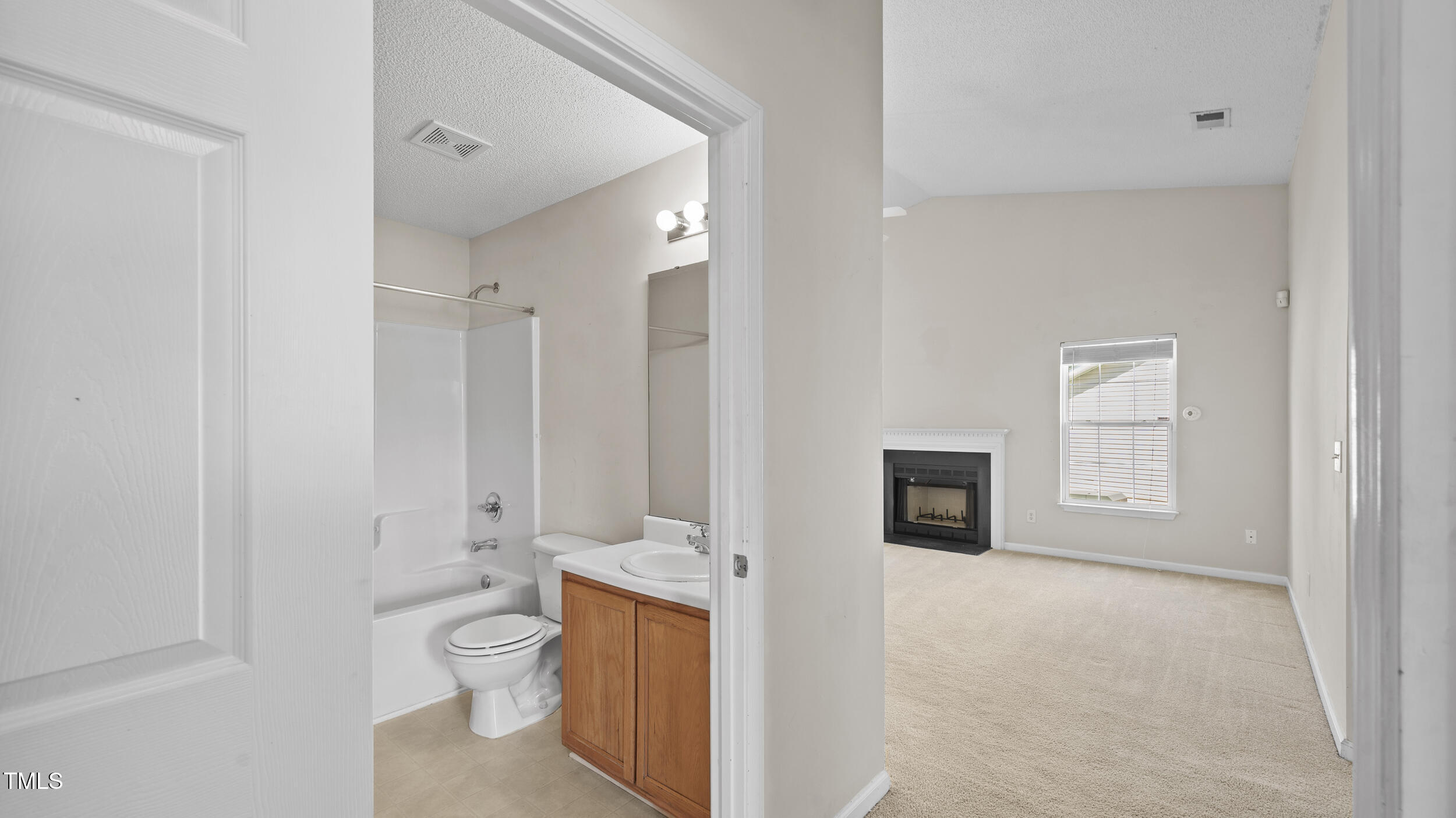 Hall Bathroom into Living room