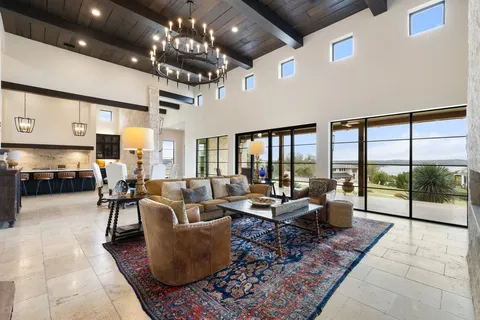 a large room with a couch and a view of living room