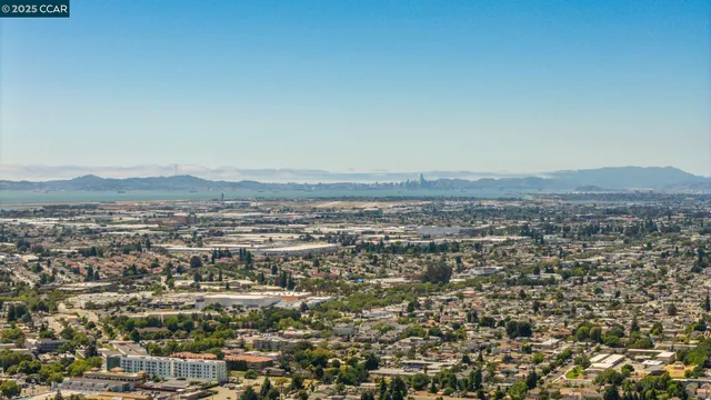 an aerial view of residential building and trees around
