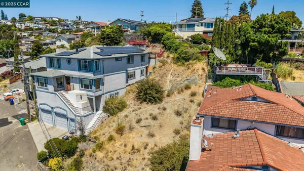 an aerial view of a house