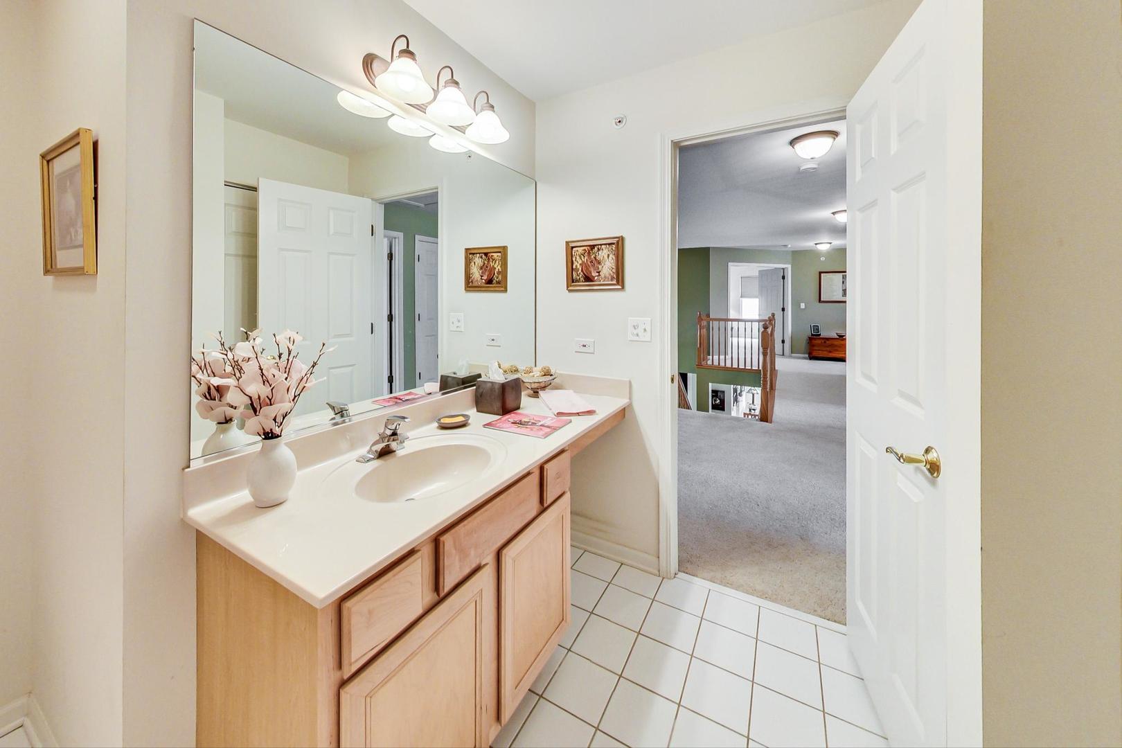 8052 Orchard Commons West Long Grove, IL 60060 - Photo 22 of 32 a bathroom with a sink vanity and mirror