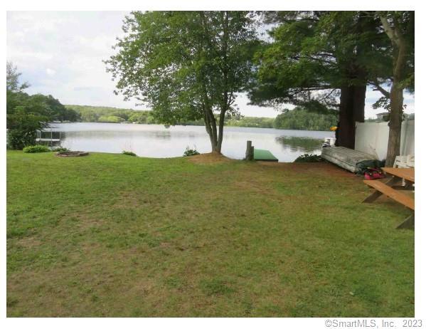 a view of a yard with an outdoor space