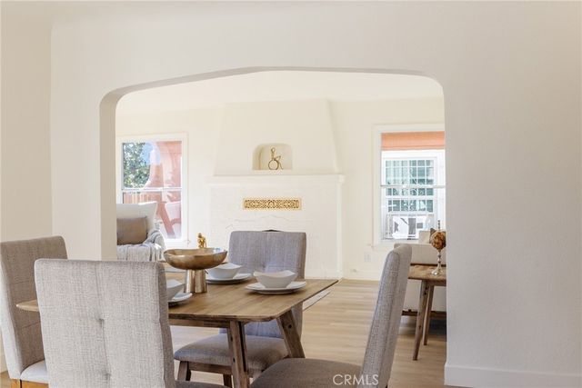 a workspace with furniture and window