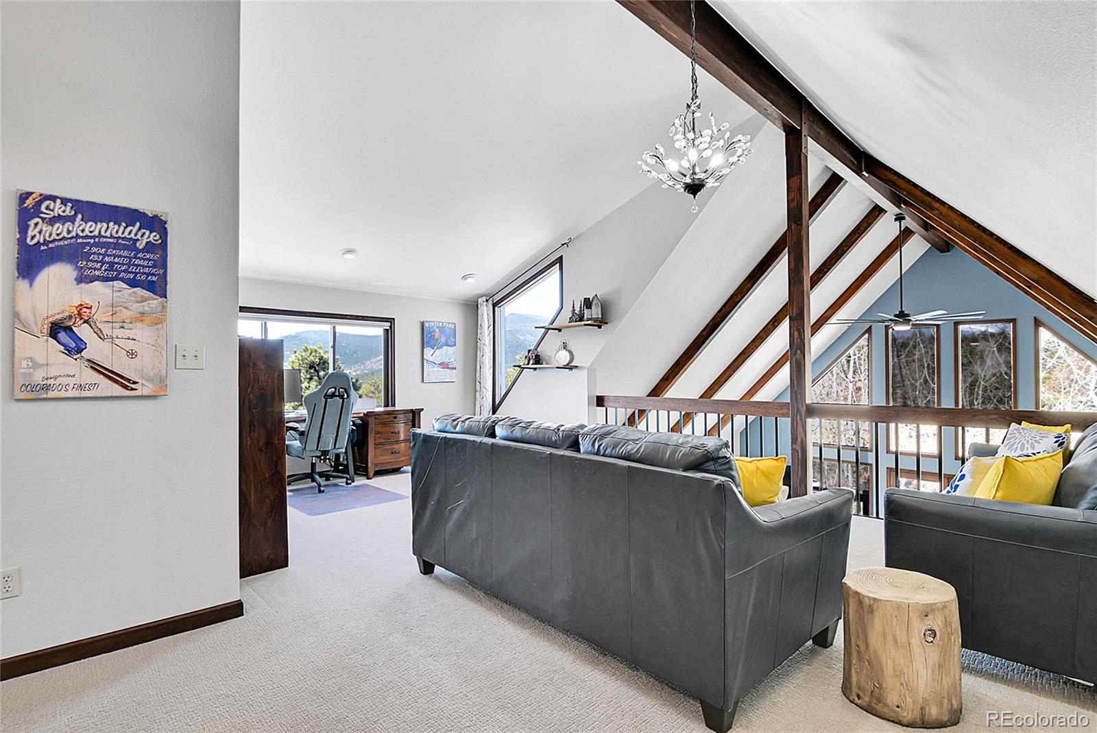 1567 Tapadero Road Bailey, CO 80421 - Photo 17 of 26 a living room with furniture and a potted plant