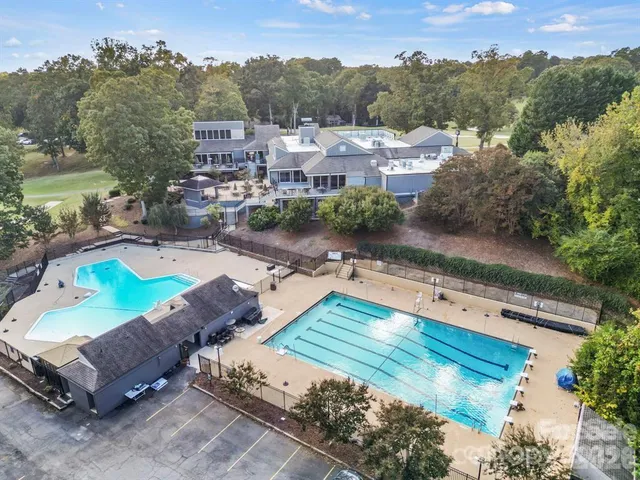 an aerial view of a house