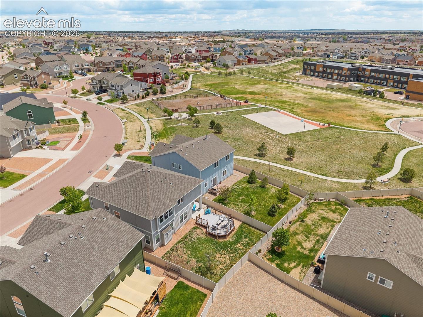 8675 Vanderwood Road Colorado Springs, CO 80908 - Photo 43 of 48 Aerial perspective showcasing a residential community with varied architectural styles