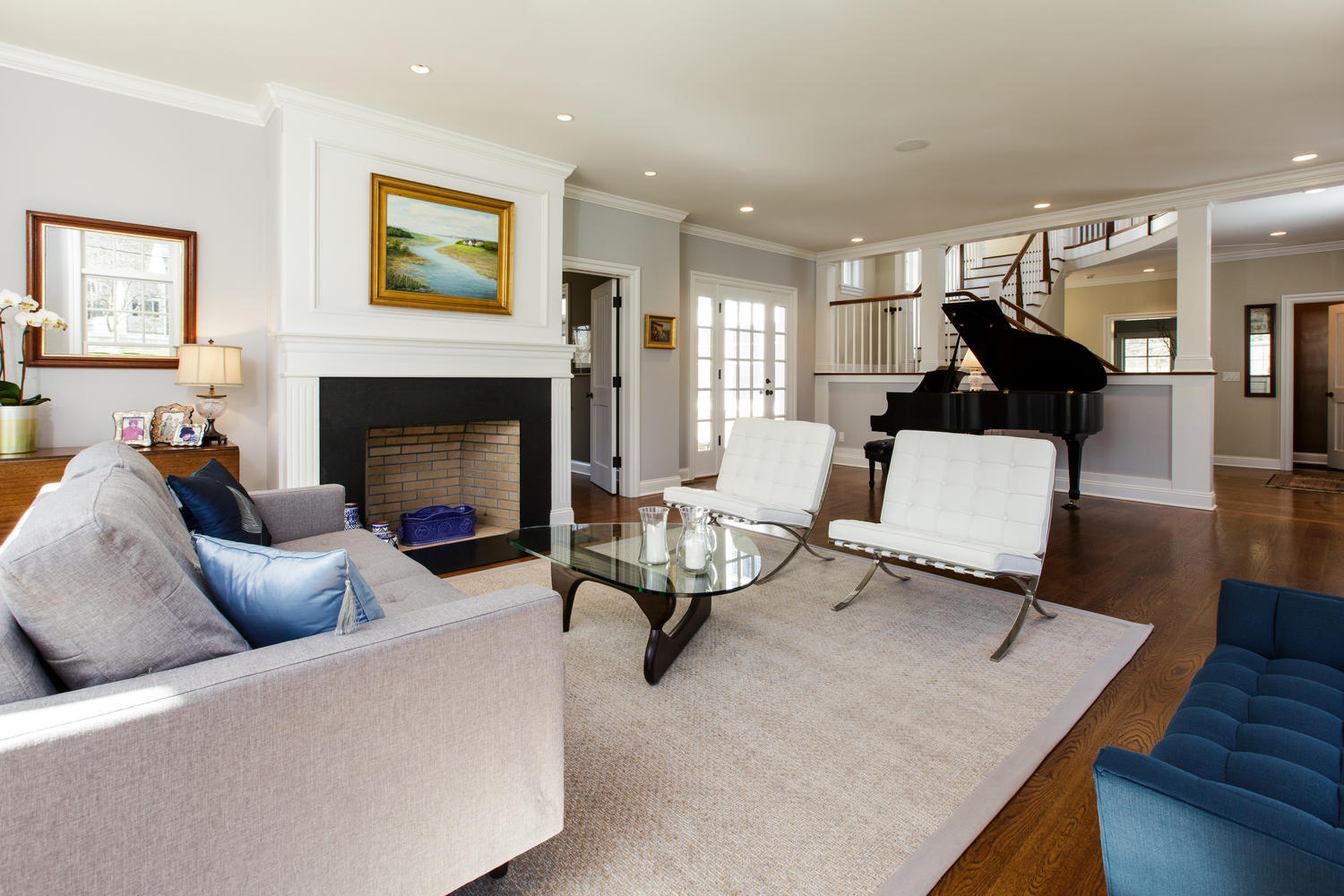 81 Parish Road New Canaan, CT 06840 - Photo 9 of 48 a living room with furniture and a fireplace