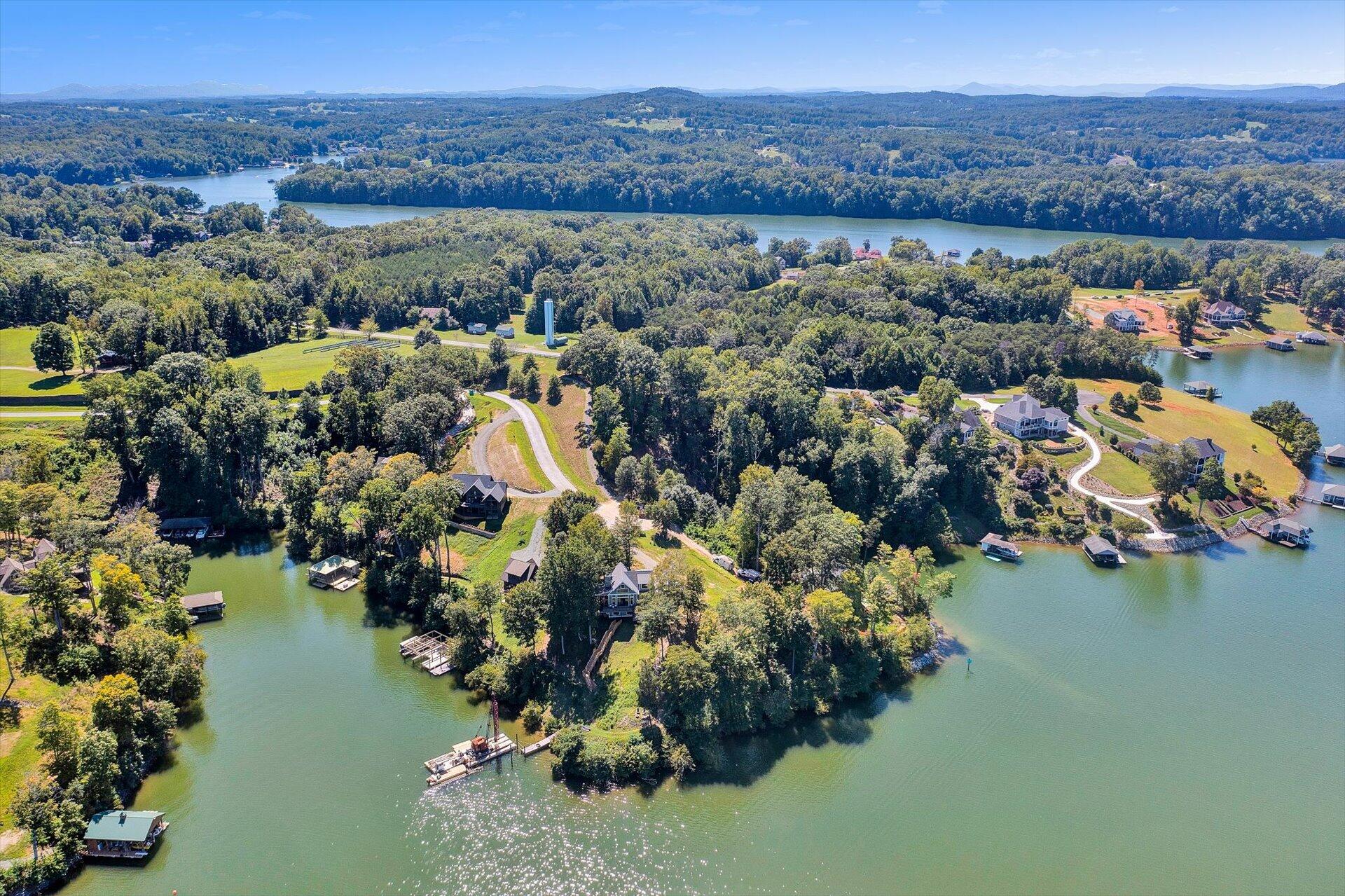 Lot 2 Coves Road Union Hall, VA 24176 - Photo 3 of 12 an aerial view of a town with swimming pool and mountains