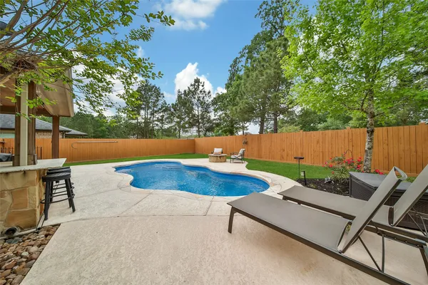 a view of porch with seating space