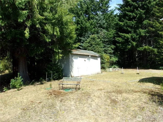 a view of a backyard