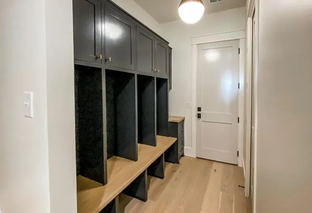 a view of hallway with stairs