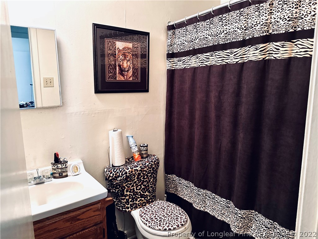 7405 Southgate Road Fayetteville, NC 28314 - Photo 10 of 16 a bathroom with a sink and a mirror
