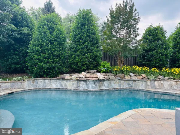 a view of swimming pool with a yard