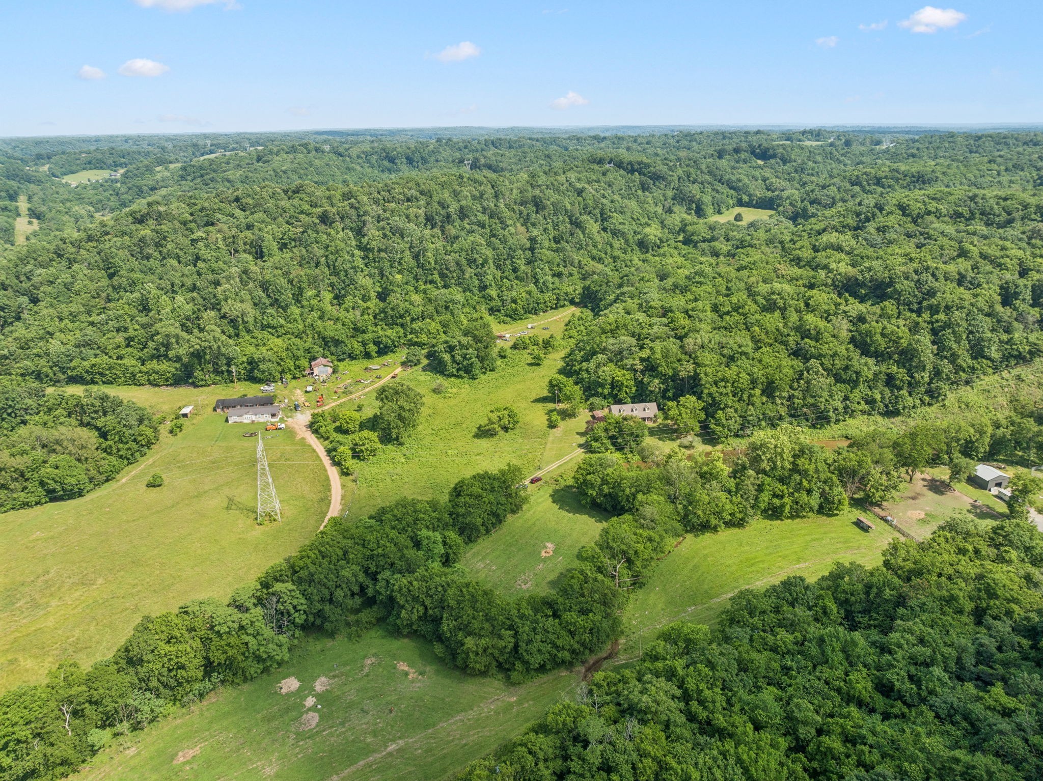 8663 Dog Branch Road Mount Pleasant, TN 38474 - Photo 38 of 42 an aerial view of a residential houses with outdoor space and trees all around