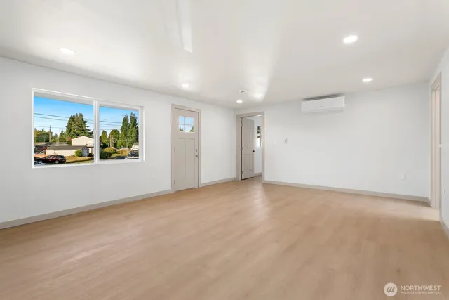 an empty room with window