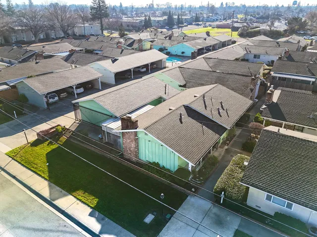 an aerial view of a city