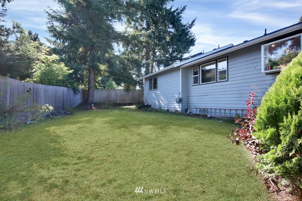 5624 Hazel Loop Southeast Auburn, WA 98092 - Photo 16 of 16 a view of a backyard with potted plants and large tree