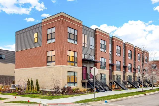 a front view of a building