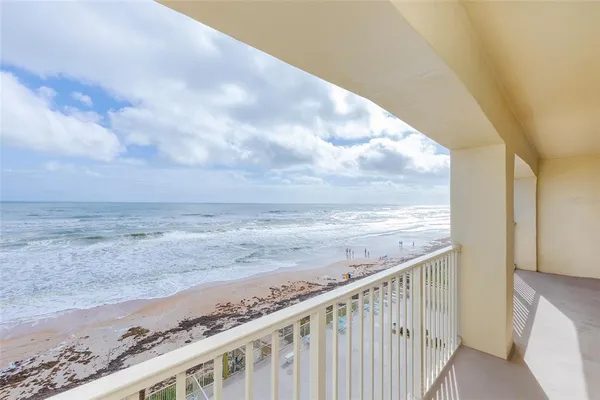 a view of a sky from a balcony