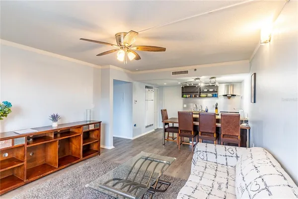 a living room with furniture