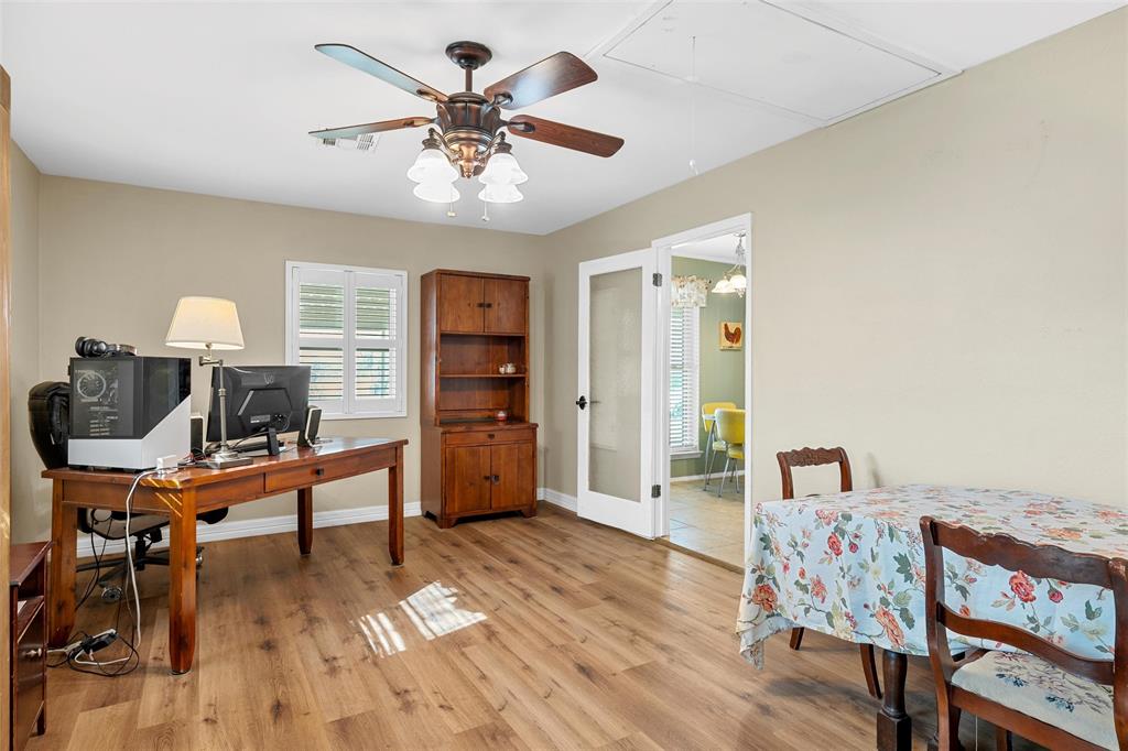1038 South Old Robinson Road Robinson, TX 76706 - Photo 21 of 36 Office area featuring a ceiling fan and light wood finished floors