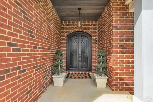 a front view of a house with entryway