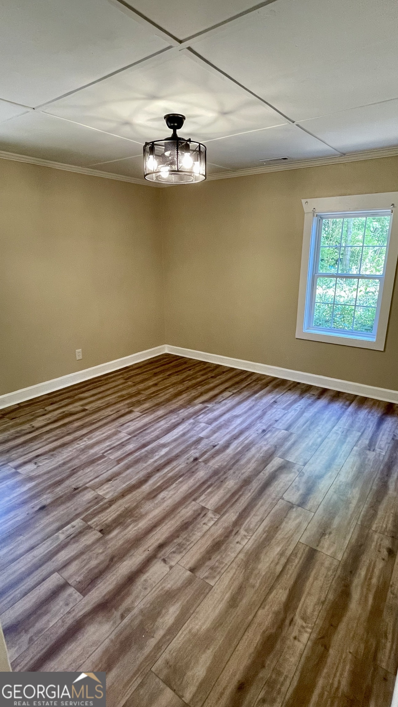 611 West Moore Street Dublin, GA 31021 - Photo 17 of 17 an empty room with wooden floor chandelier and windows