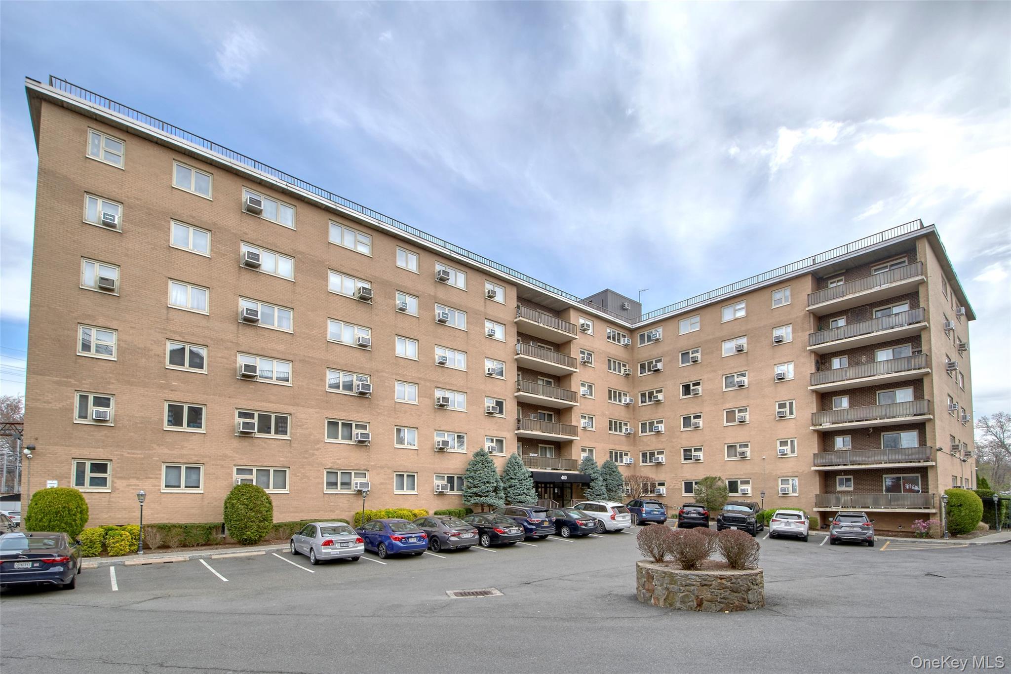 a car parked in front of a building