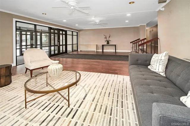 a living room with furniture