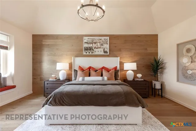 a view of gallery with wooden floor