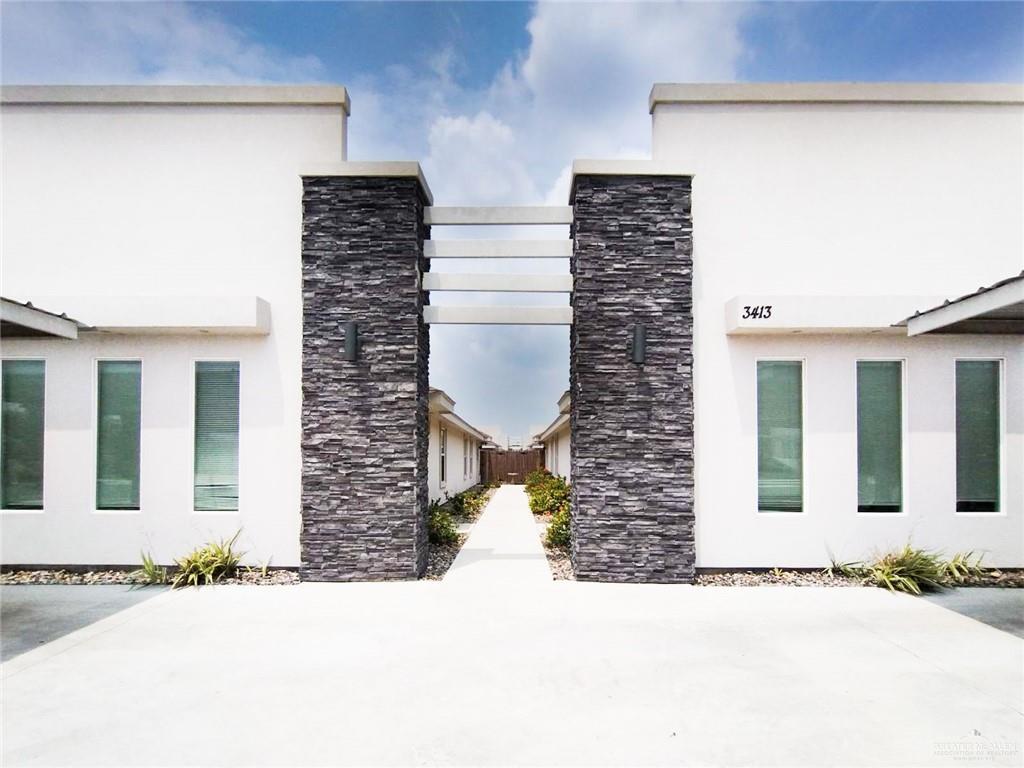 a front view of a building