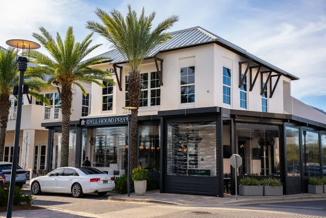 a car parked in front of a building