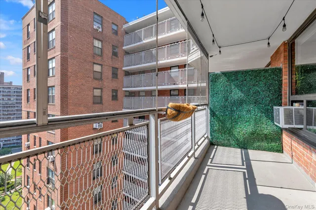 a view of building from balcony