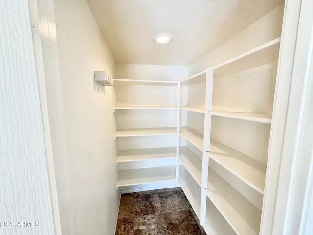a storage room with empty racks