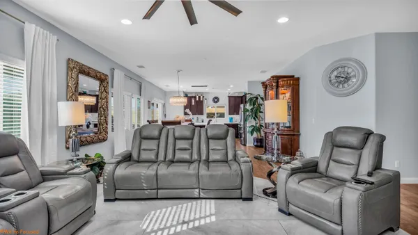 a living room with furniture