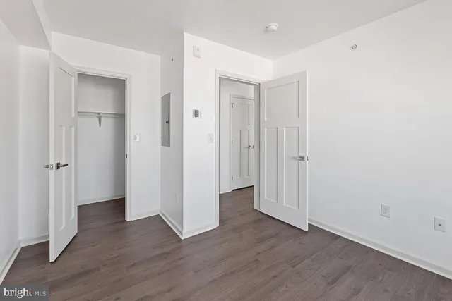 a view of entryway with wooden floor