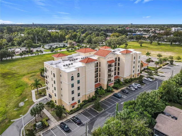 a front view of a building with windows