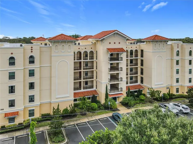 a view of a lake with a houses