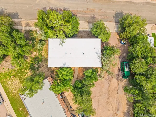 an aerial view of a house